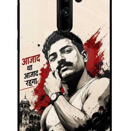 Chandrashekhar Azad Fearless Redmi Note 8 Pro Glass Case Back Cover by Casekaro