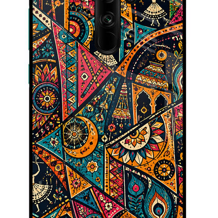 Folk Print Redmi Note 8 Pro Glass Case