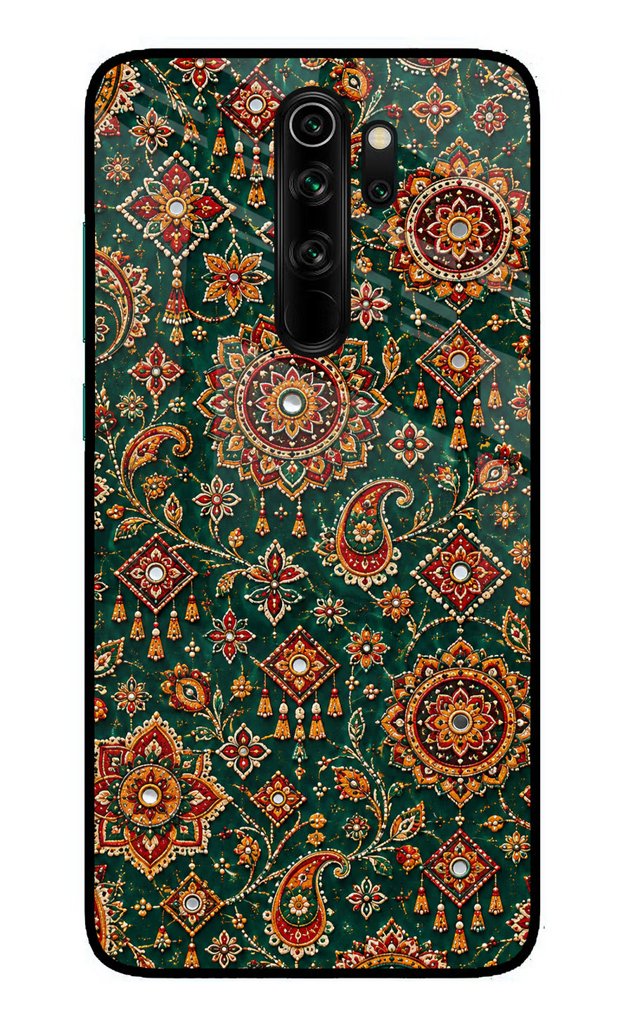 Green Pataka Redmi Note 8 Pro Back Cover, Glass case