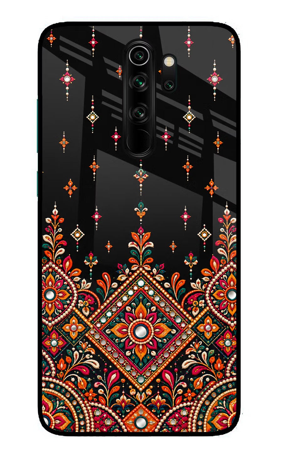 Noir Mehfil Redmi Note 8 Pro Back Cover, Glass case