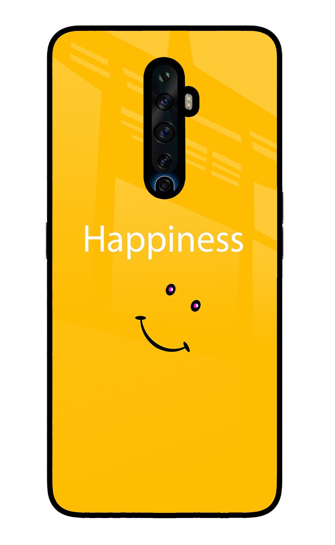 Happiness With Smiley Oppo Reno2 Z Glass Case
