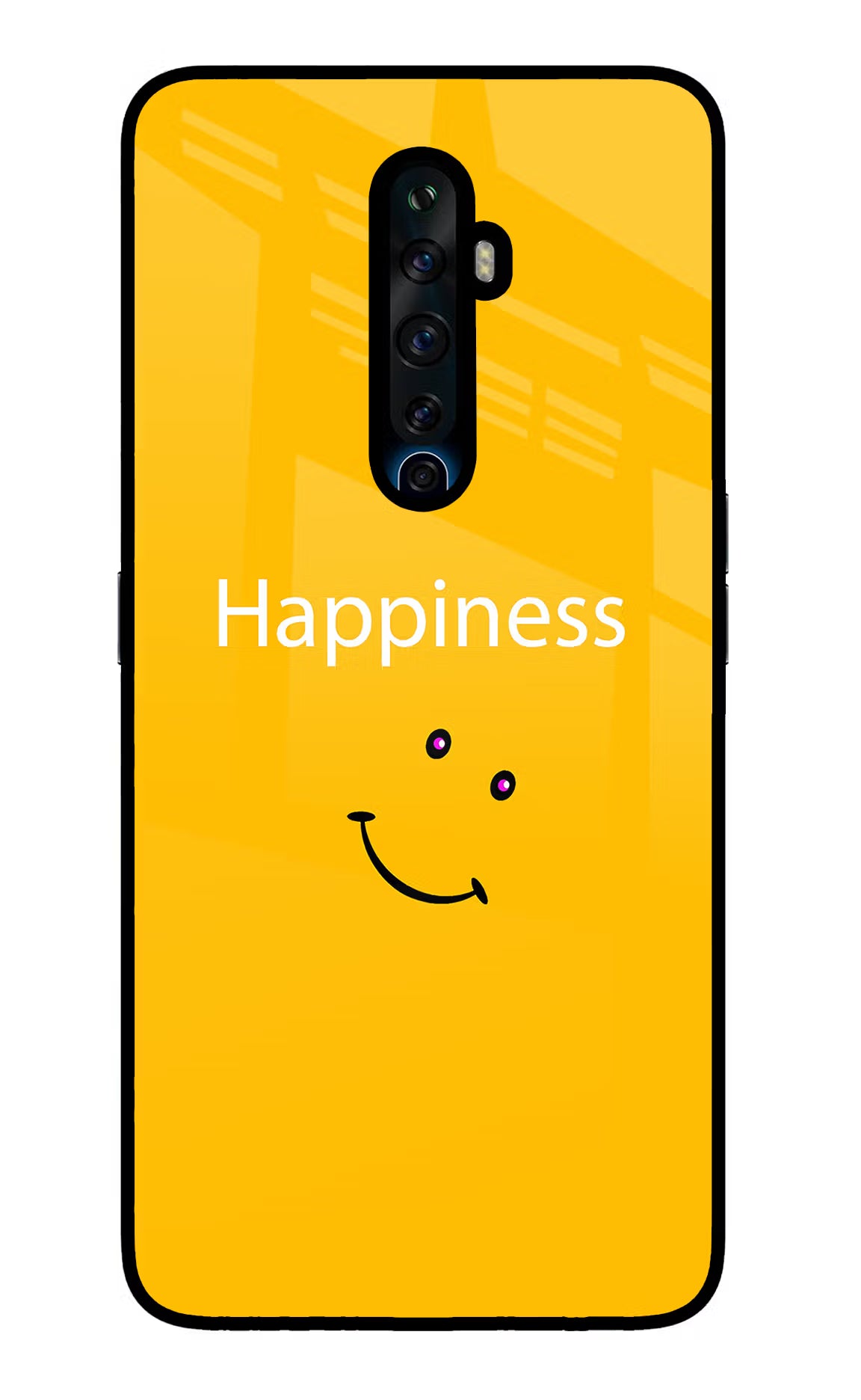 Happiness With Smiley Oppo Reno2 Z Glass Case