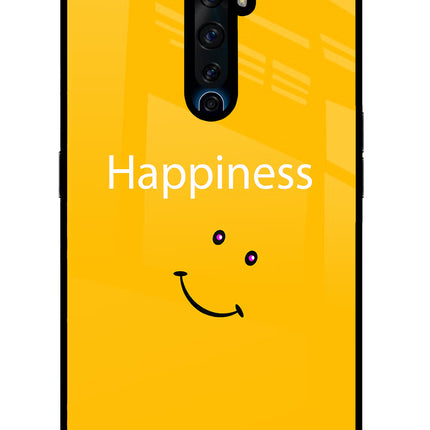 Happiness With Smiley Oppo Reno2 Z Glass Case Back Cover by Casekaro