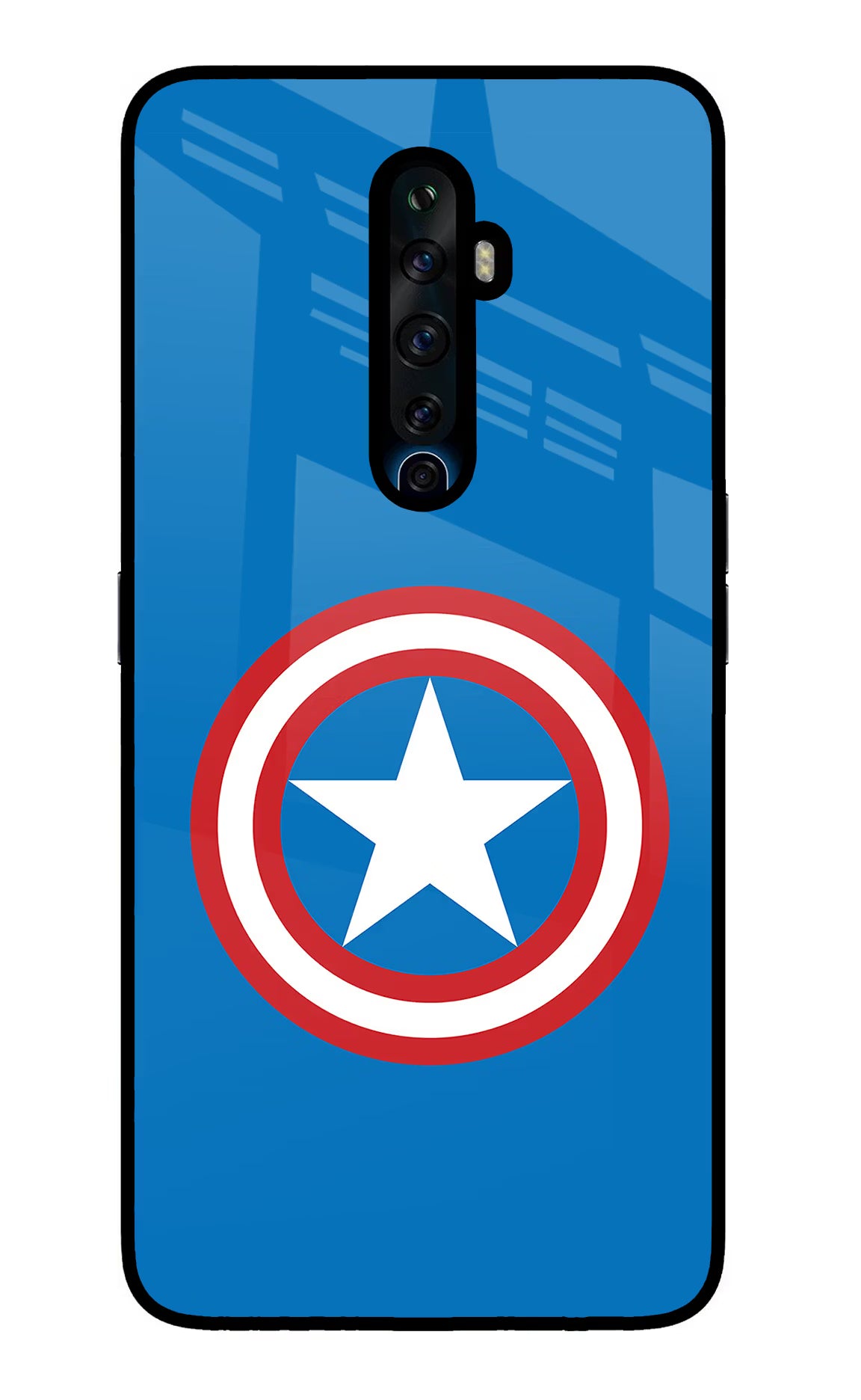 Captain America Logo Oppo Reno2 Z Glass Case Back Cover by Casekaro