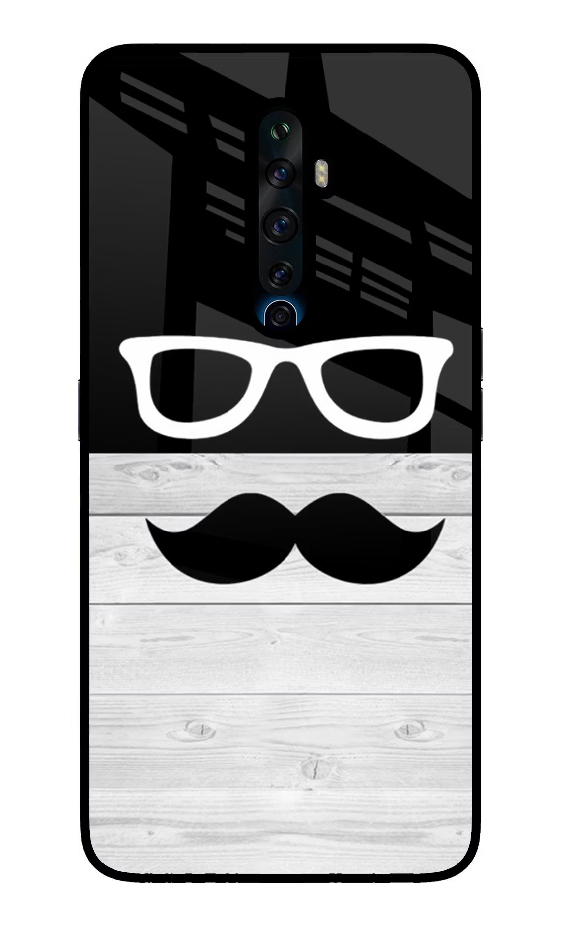 Mustache Oppo Reno2 Z Glass Case Back Cover by Casekaro