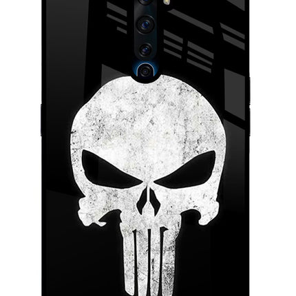 Punisher Skull Oppo Reno2 Z Glass Case Back Cover by Casekaro