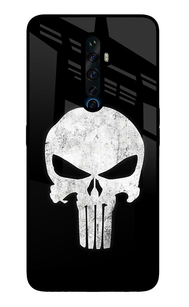 Punisher Skull Oppo Reno2 Z Glass Case Back Cover by Casekaro