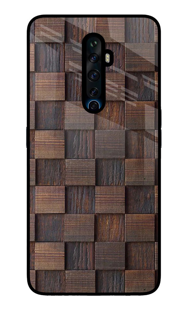 Wooden Cube Design Oppo Reno2 Z Glass Case Back Cover by Casekaro