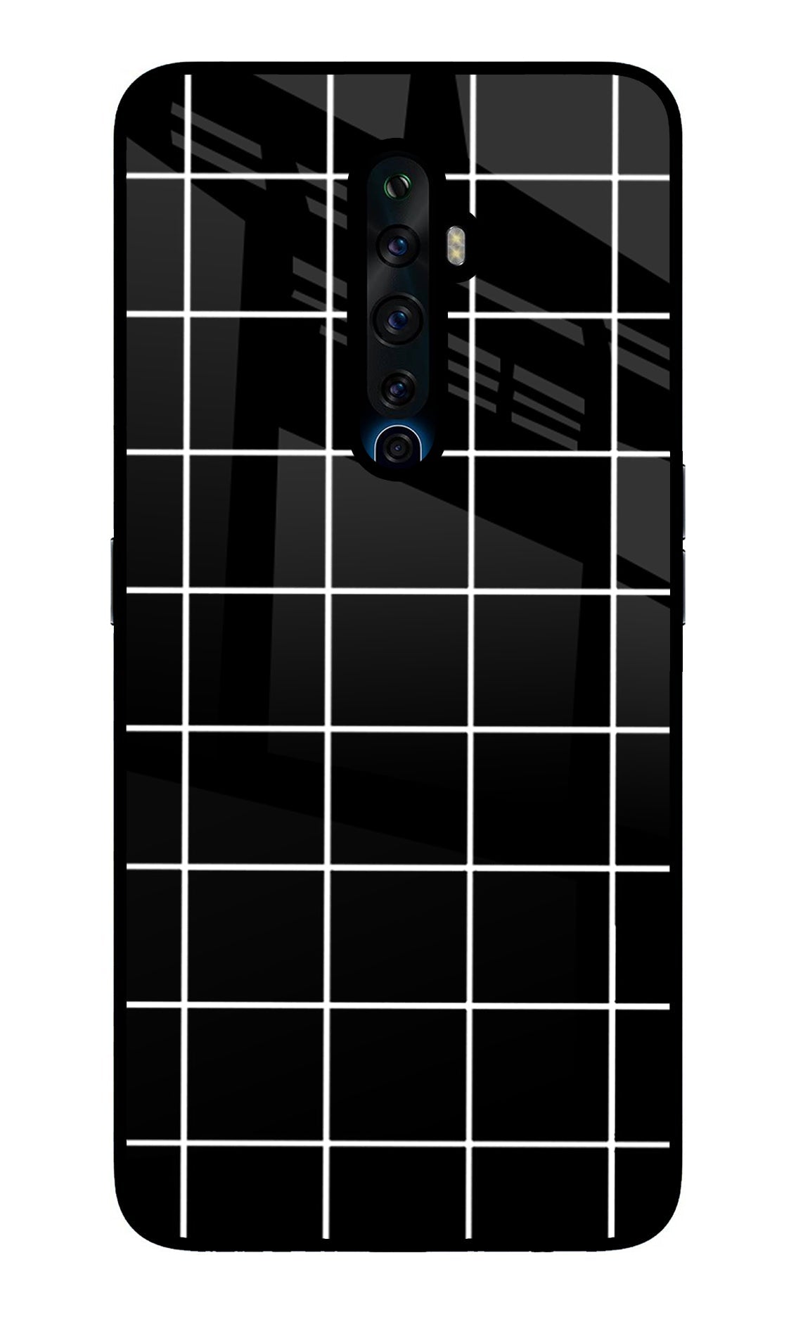 White Grid Oppo Reno2 Z Back Cover