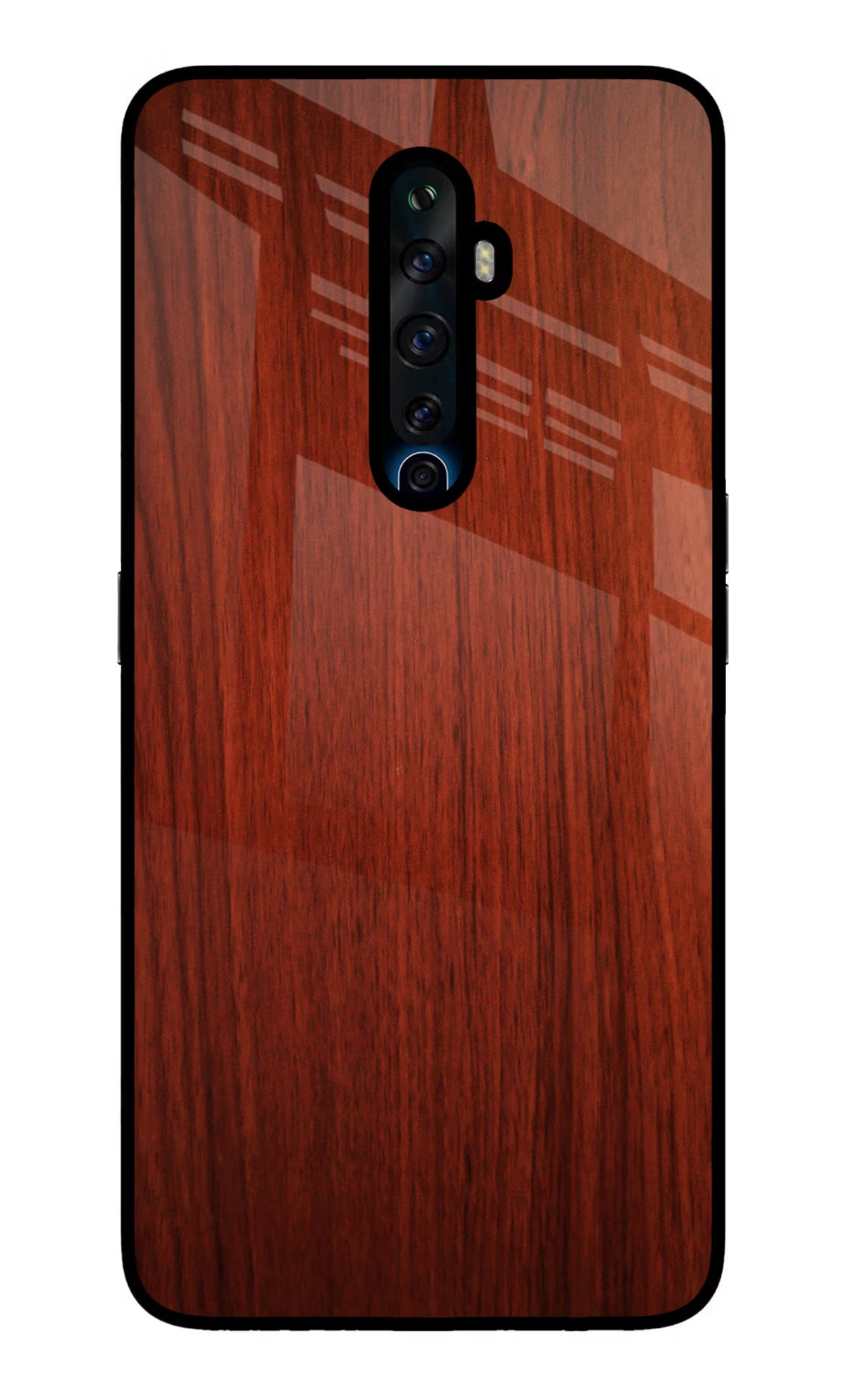 Wooden Plain Pattern Oppo Reno2 Z Glass Case Back Cover by Casekaro