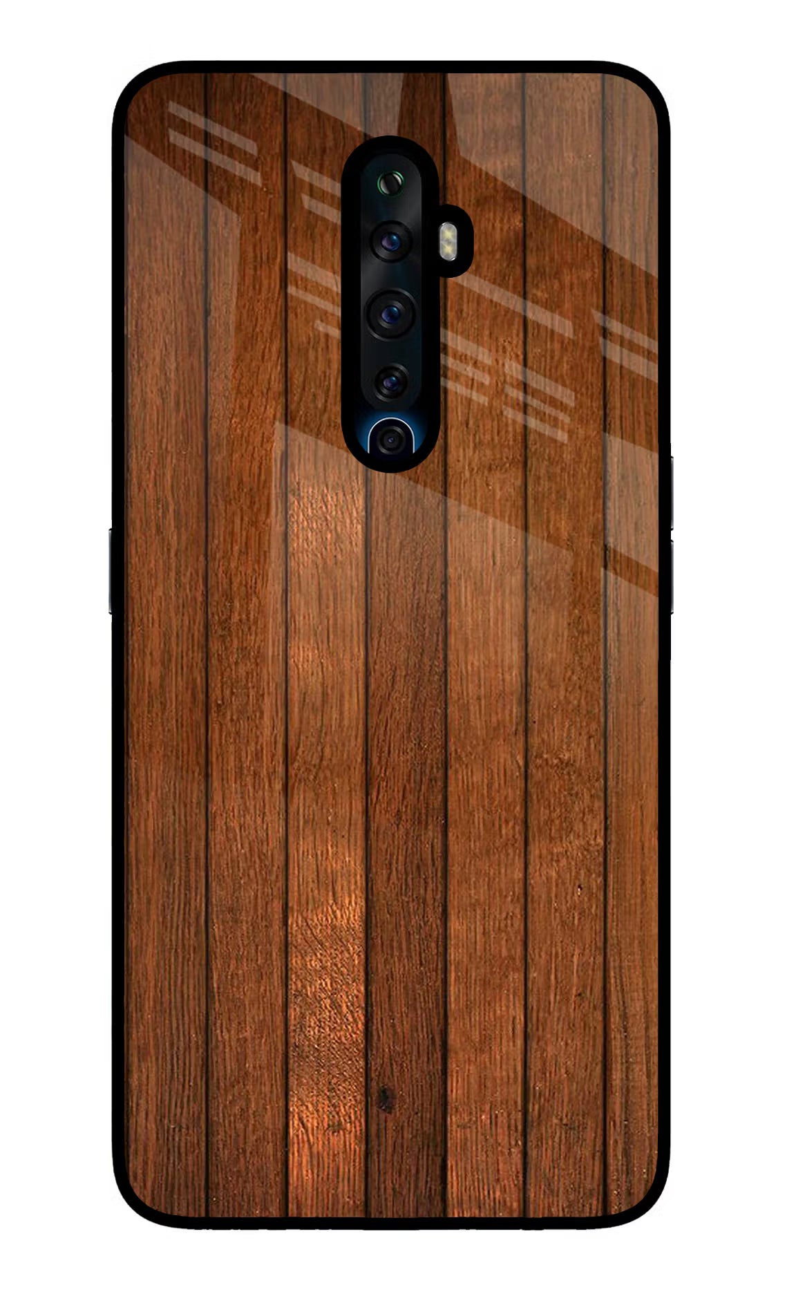 Wooden Artwork Bands Oppo Reno2 Z Glass Case Back Cover by Casekaro