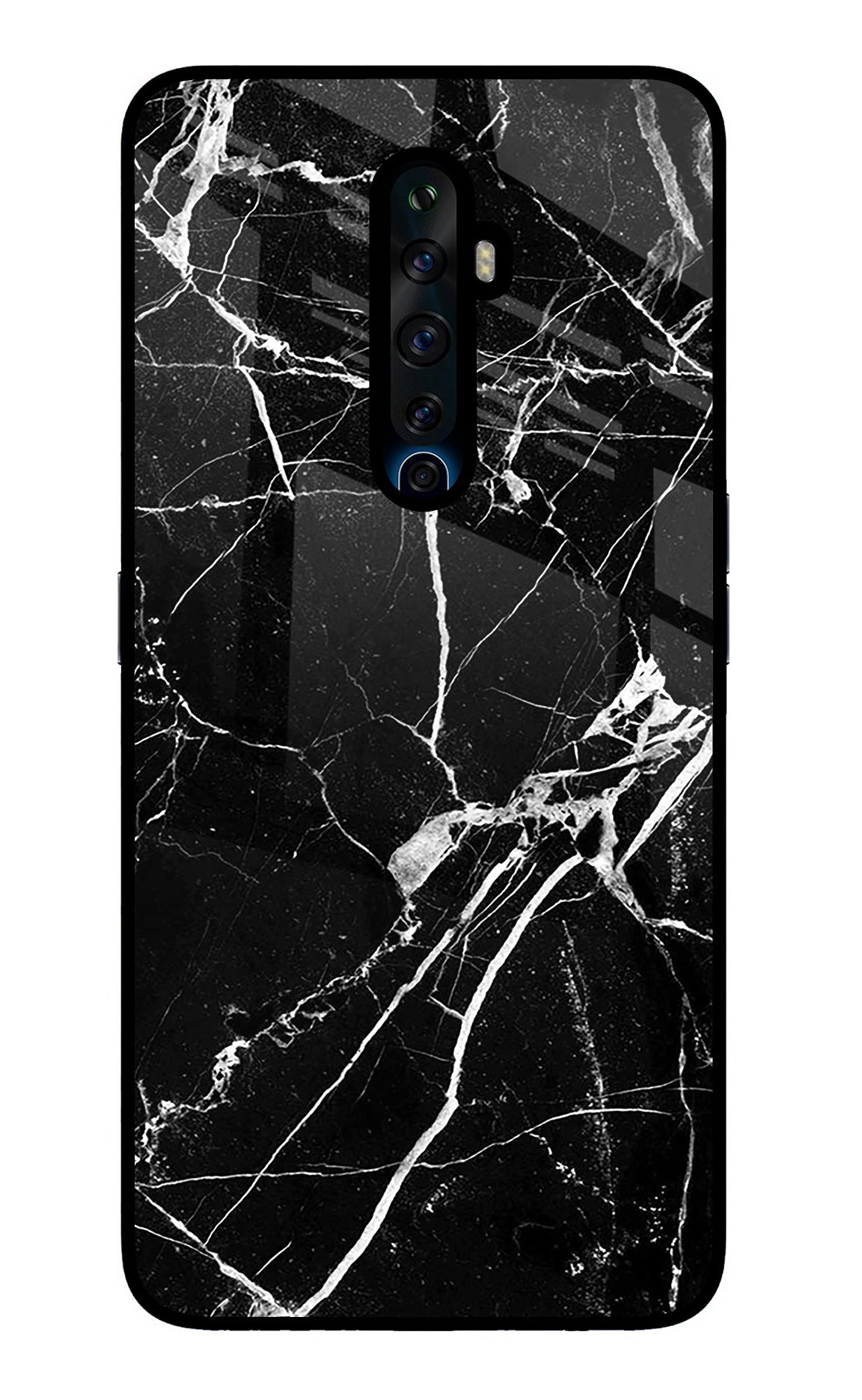 Black Marble Pattern Oppo Reno2 Z Back Cover