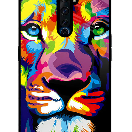 Lion Oppo Reno2 Z Glass Case Back Cover by Casekaro