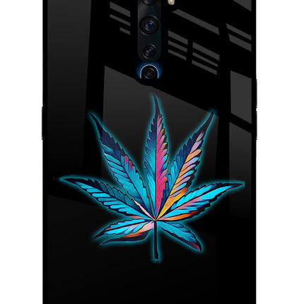 Weed Oppo Reno2 Z Glass Case Back Cover by Casekaro