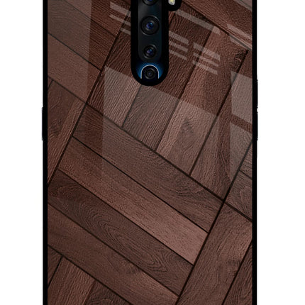 Wooden Texture Design Oppo Reno2 Z Glass Case Back Cover by Casekaro