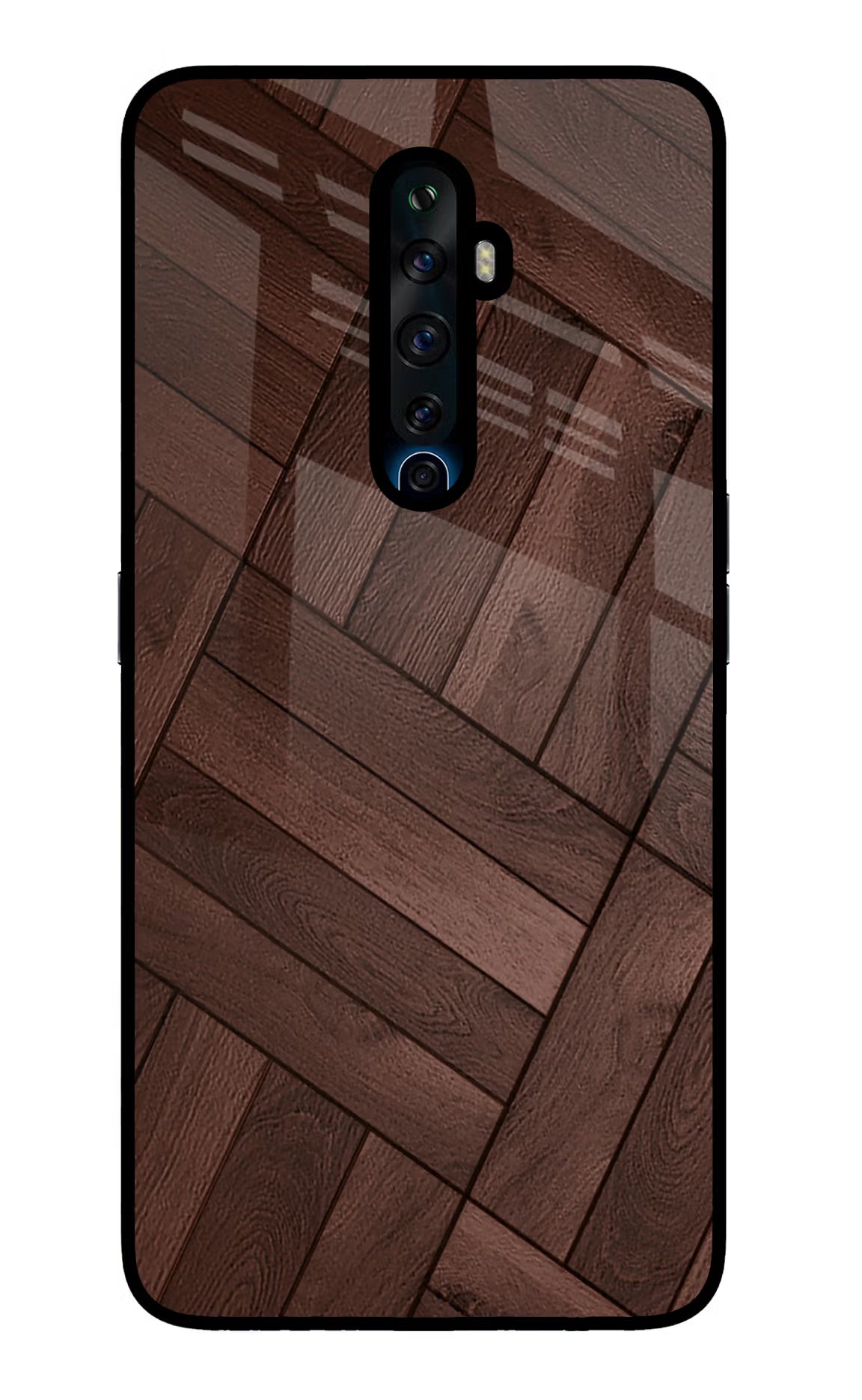 Wooden Texture Design Oppo Reno2 Z Glass Case Back Cover by Casekaro