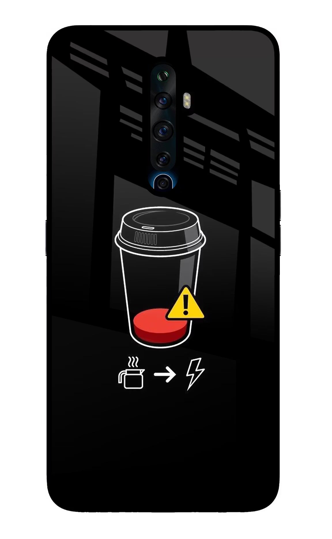 Coffee Oppo Reno2 Z Glass Case Back Cover by Casekaro