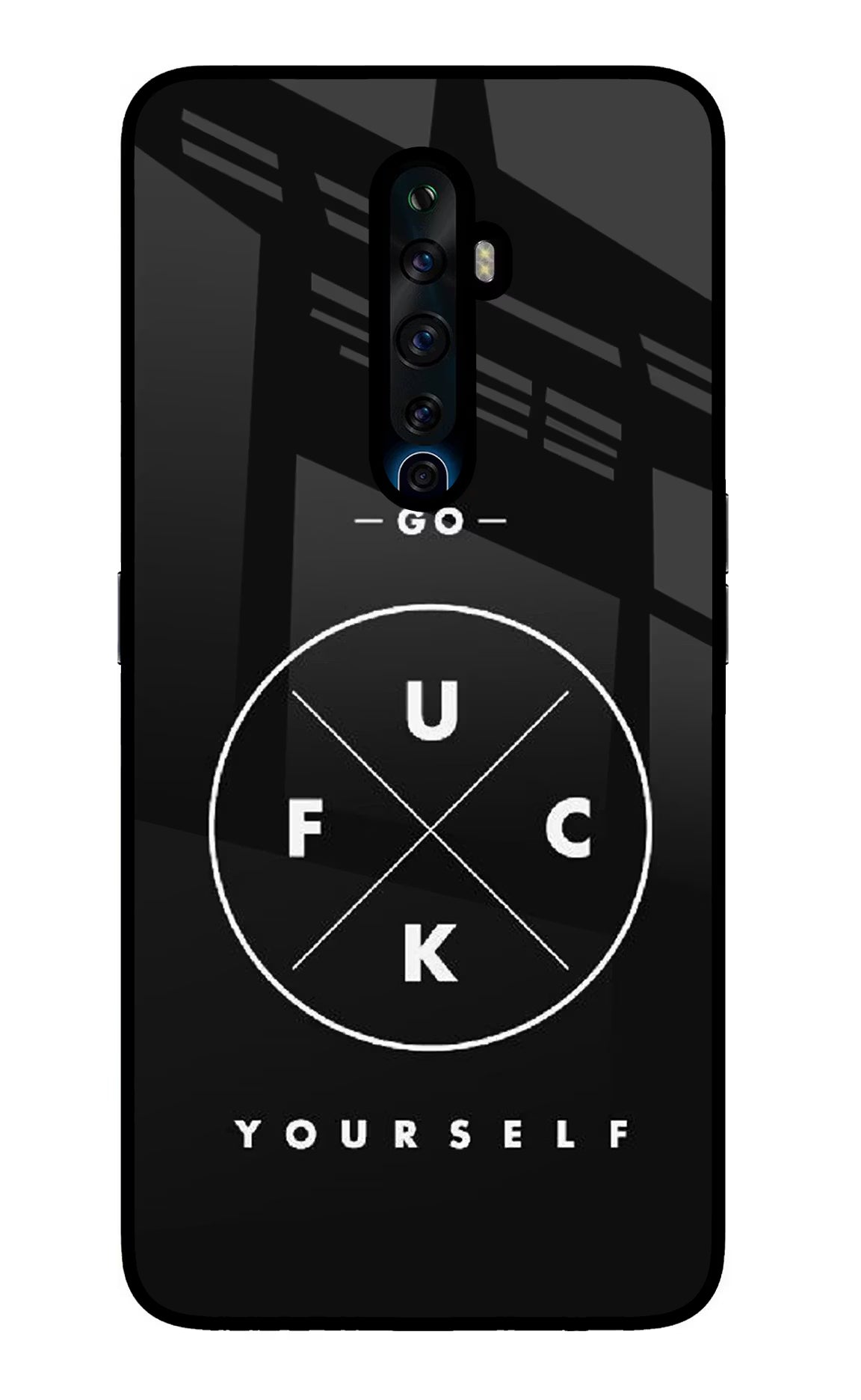 Go Fuck Yourself Oppo Reno2 Z Glass Case Back Cover by Casekaro