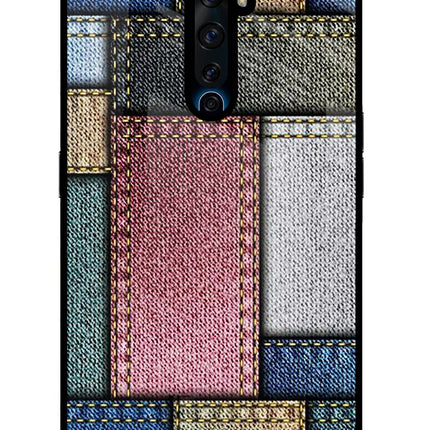 Multicolor Jeans Oppo Reno2 Z Glass Case Back Cover by Casekaro