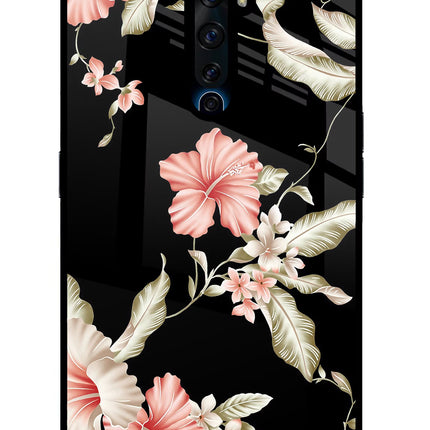 Flowers Oppo Reno2 Z Glass Case Back Cover by Casekaro