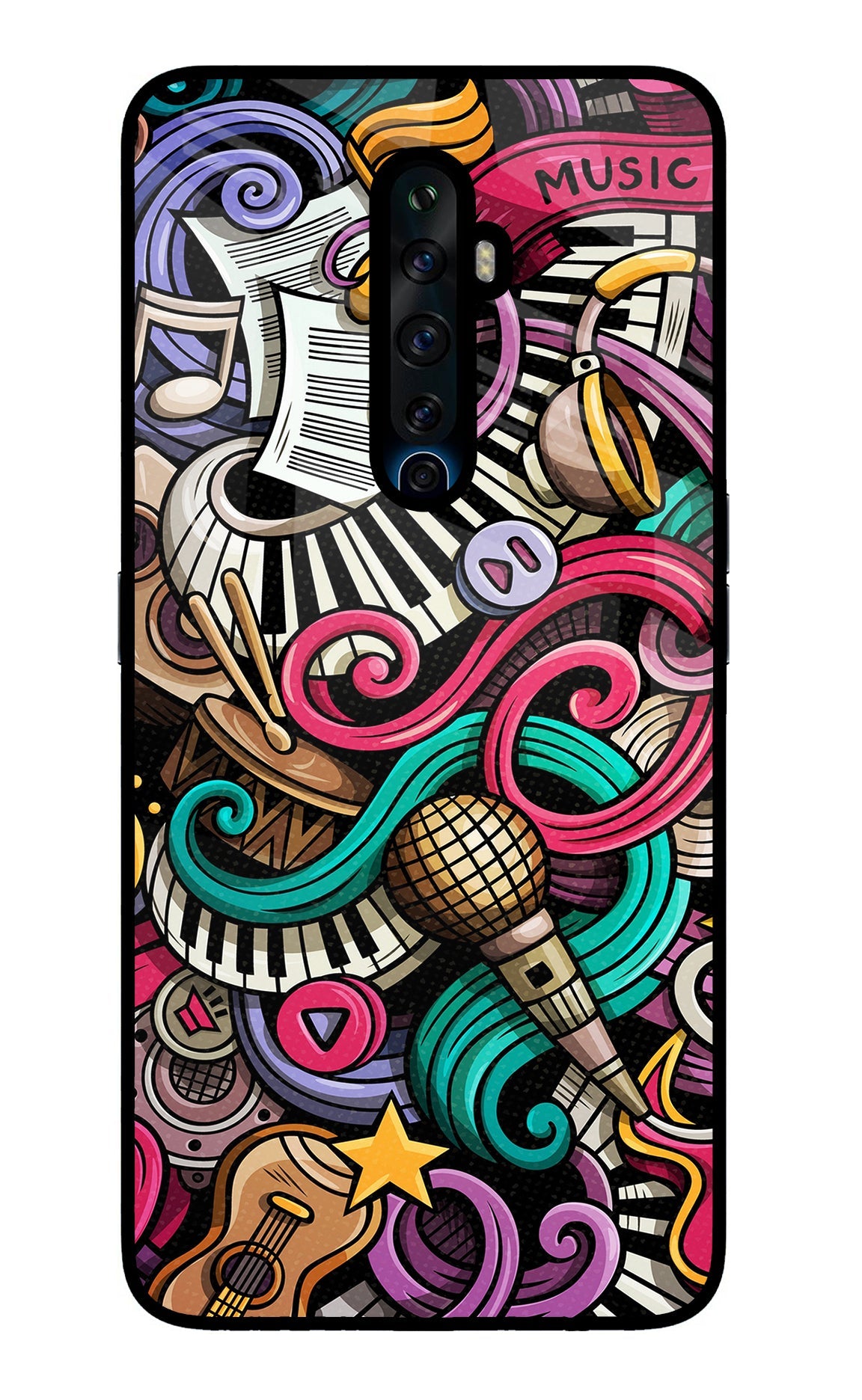 Music Abstract Oppo Reno2 Z Glass Case