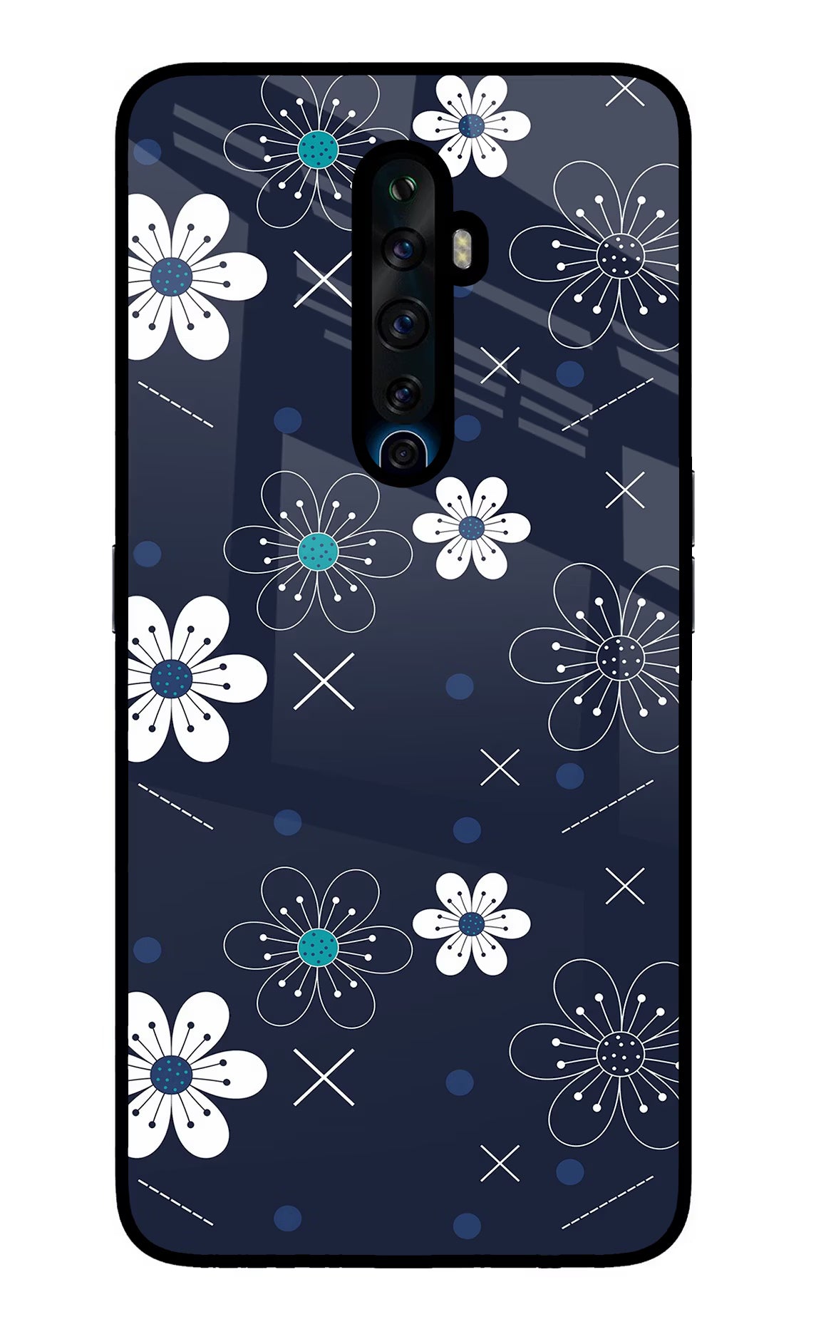 Flowers Oppo Reno2 Z Glass Case Back Cover by Casekaro