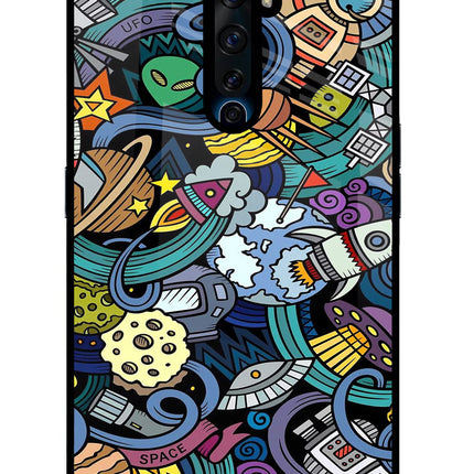 Space Abstract Oppo Reno2 Z Glass Case Back Cover by Casekaro
