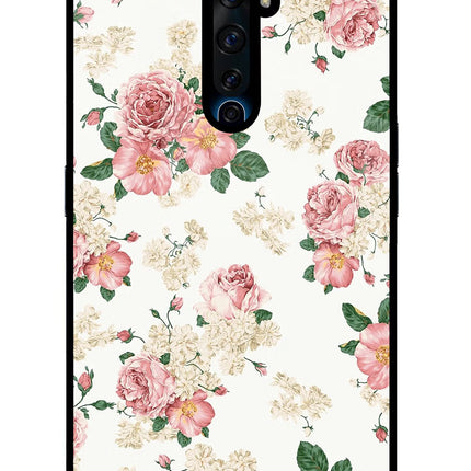 Flowers Oppo Reno2 Z Glass Case Back Cover by Casekaro