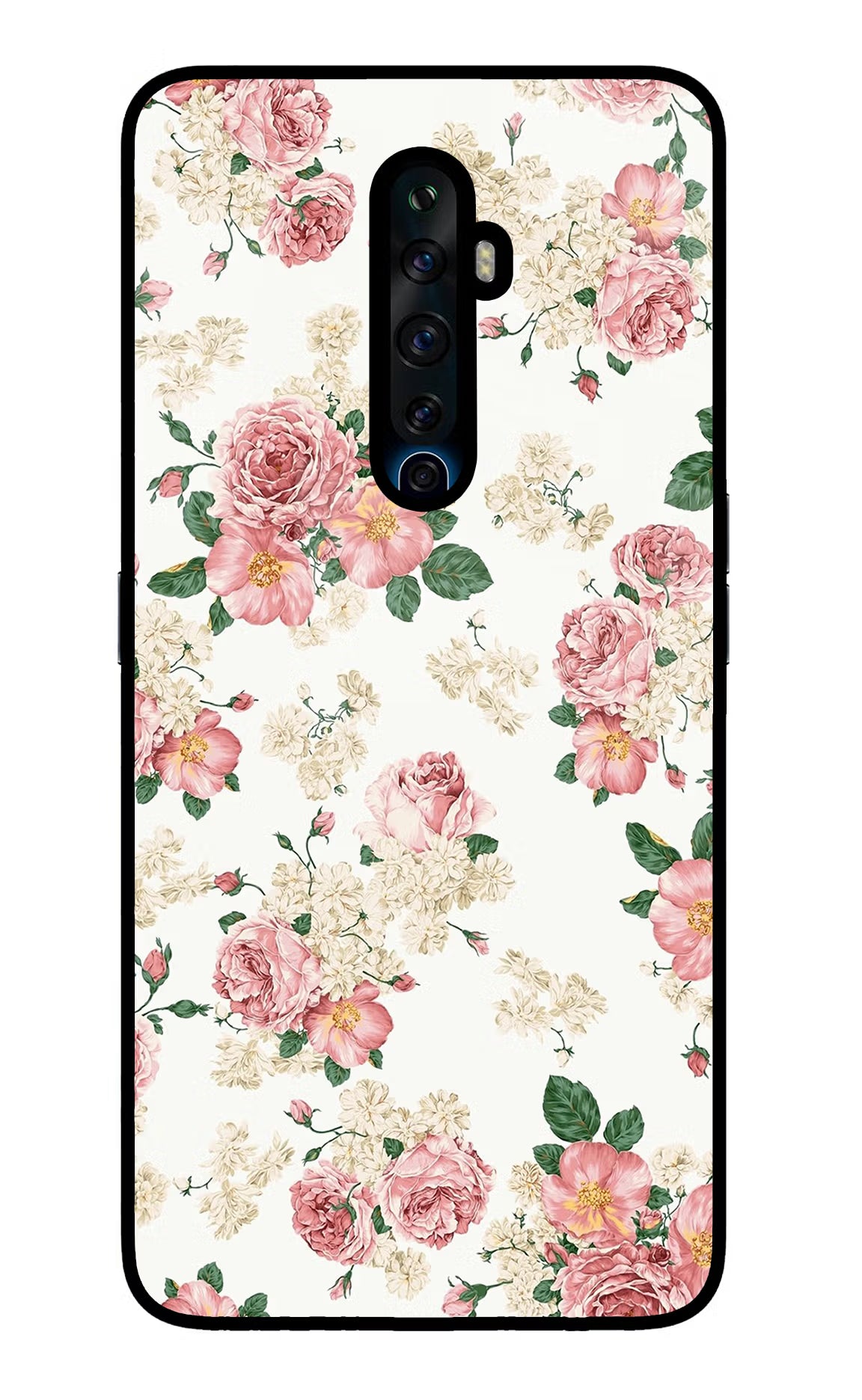 Flowers Oppo Reno2 Z Glass Case Back Cover by Casekaro