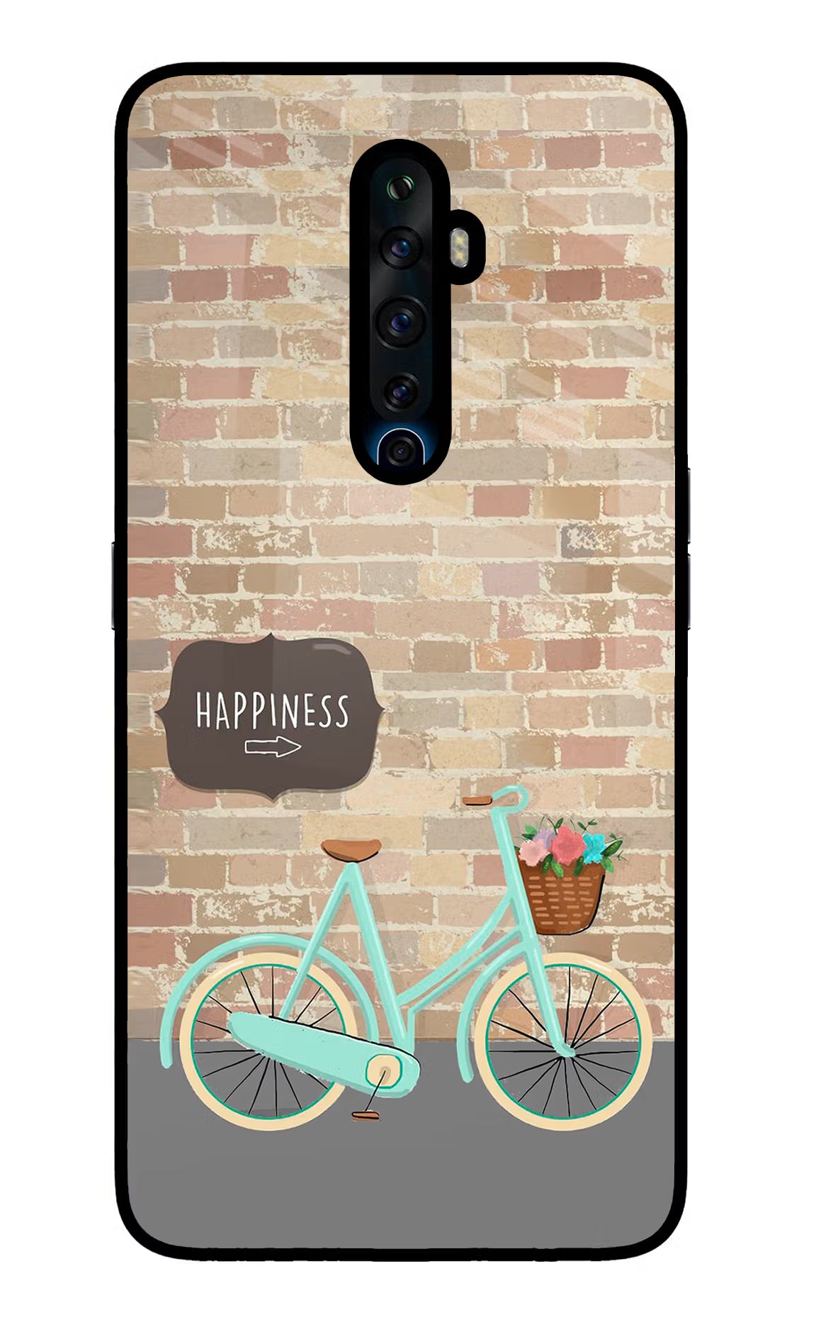 Happiness Artwork Oppo Reno2 Z Glass Case Back Cover by Casekaro
