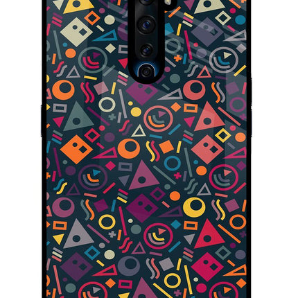 Geometric Abstract Oppo Reno2 Z Glass Case Back Cover by Casekaro