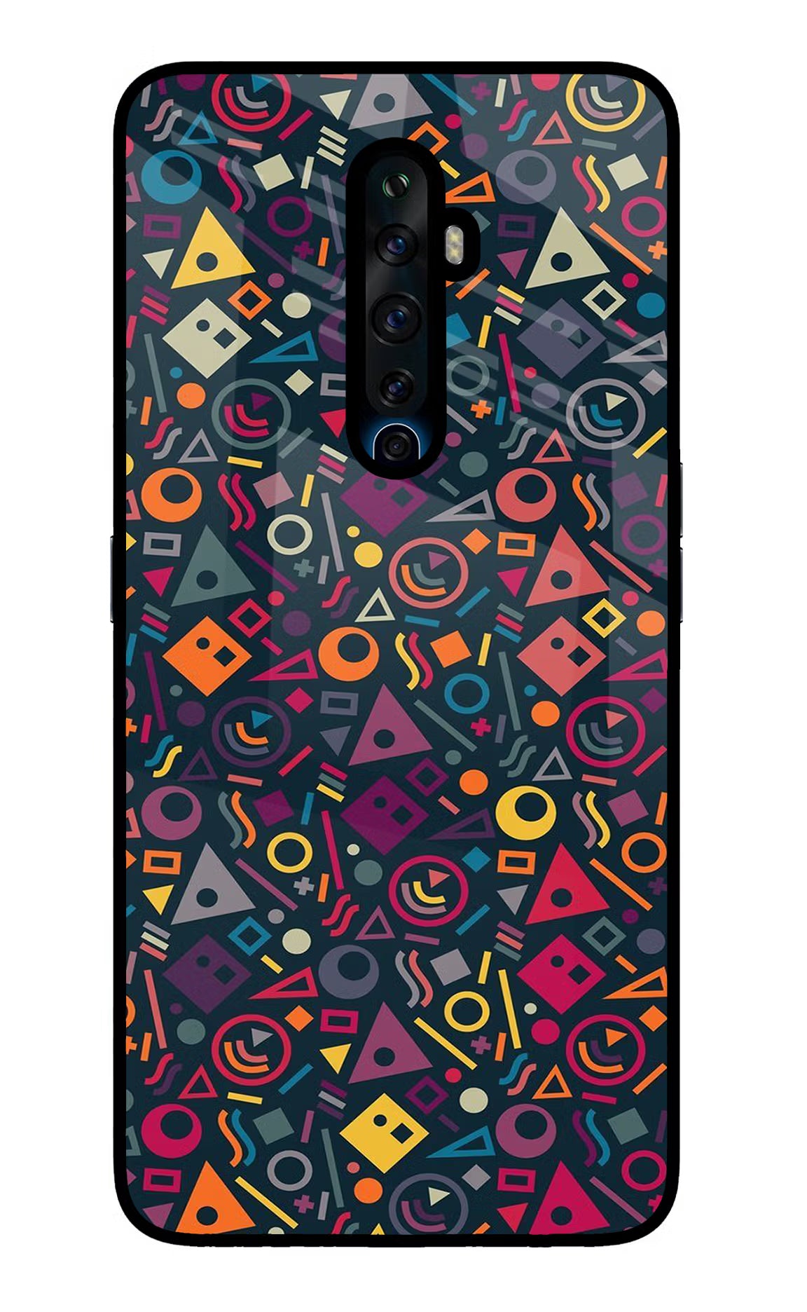 Geometric Abstract Oppo Reno2 Z Glass Case Back Cover by Casekaro