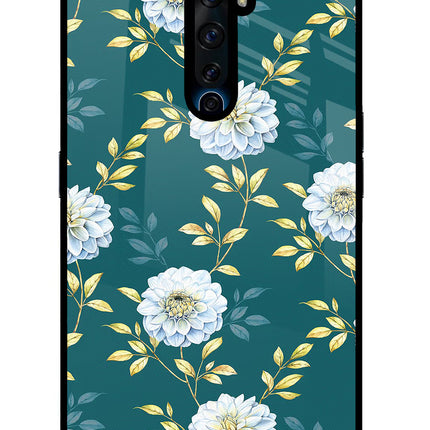 Flowers Oppo Reno2 Z Glass Case Back Cover by Casekaro