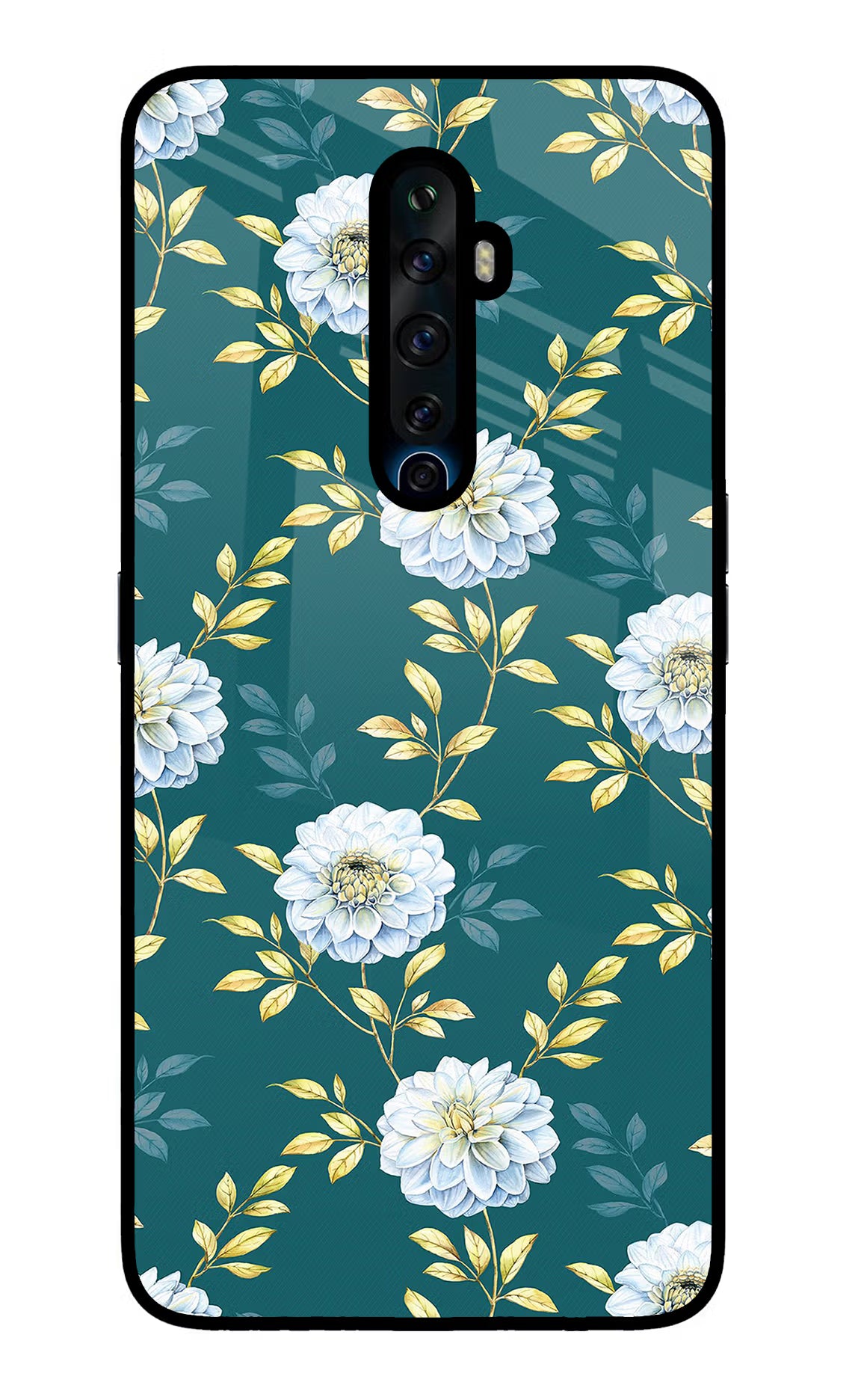 Flowers Oppo Reno2 Z Glass Case Back Cover by Casekaro