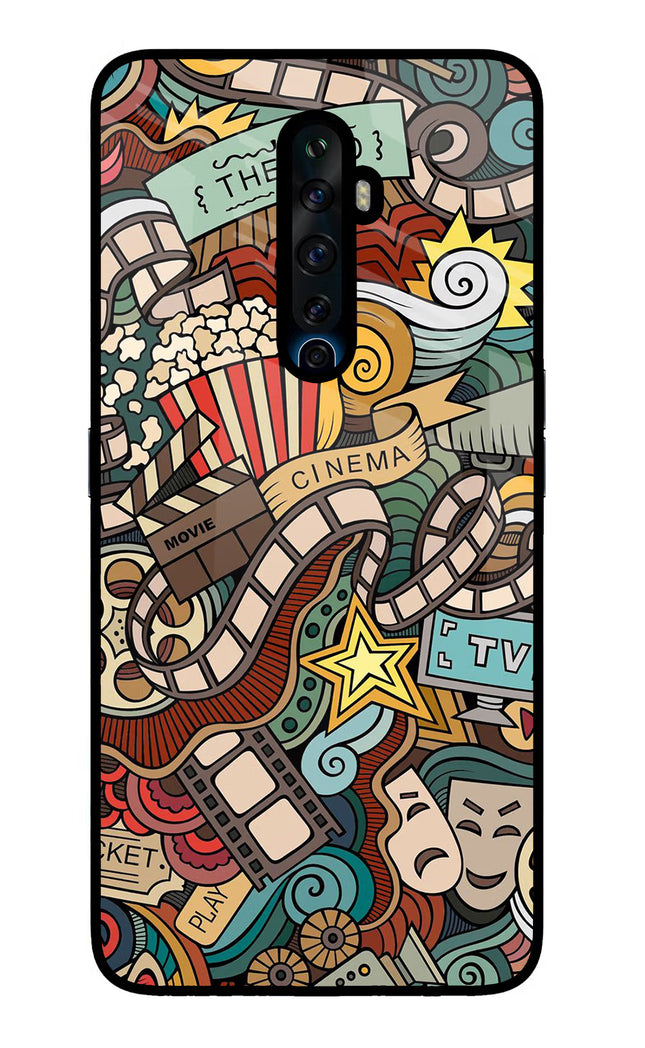 Cinema Abstract Oppo Reno2 Z Glass Case Back Cover by Casekaro
