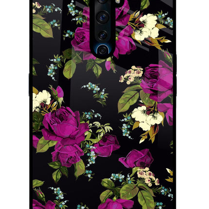 Flowers Oppo Reno2 Z Glass Case Back Cover by Casekaro