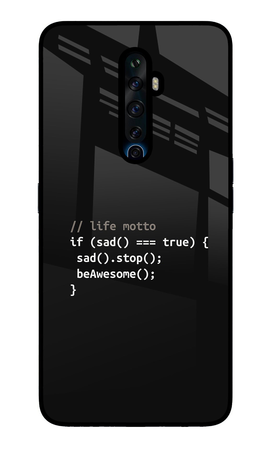 Life Motto Code Oppo Reno2 Z Glass Case