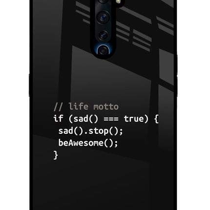 Life Motto Code Oppo Reno2 Z Glass Case Back Cover by Casekaro