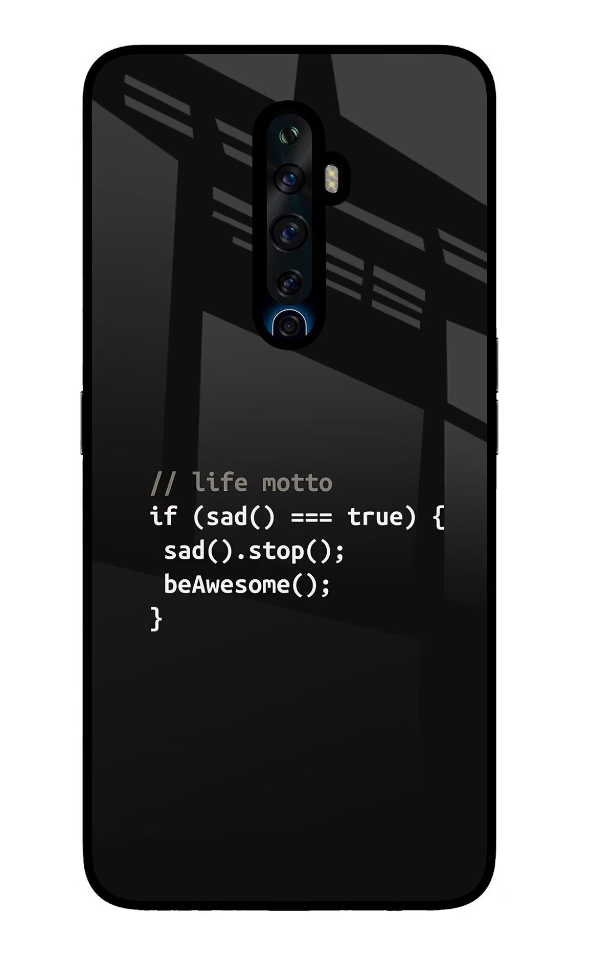 Life Motto Code Oppo Reno2 Z Glass Case Back Cover by Casekaro