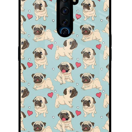 Pug Dog Oppo Reno2 Z Glass Case Back Cover by Casekaro