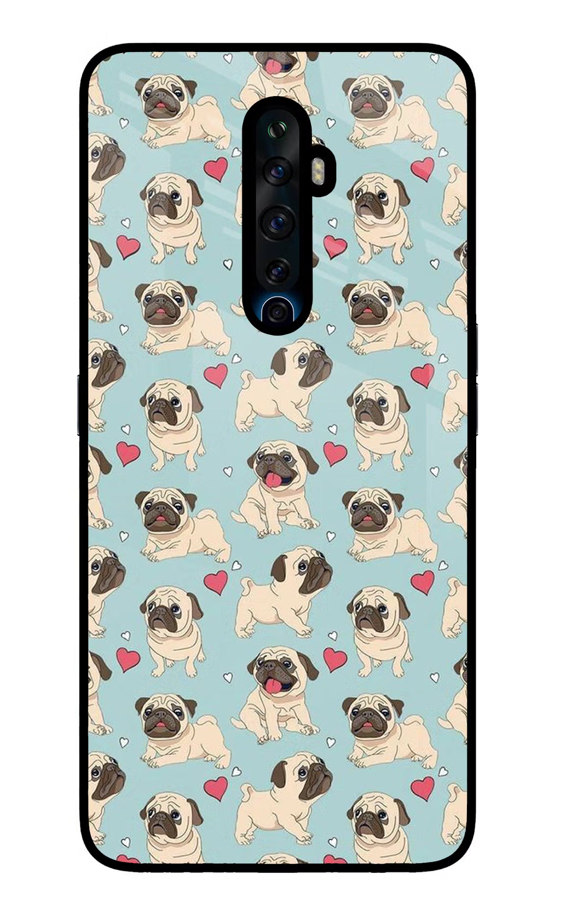 Pug Dog Oppo Reno2 Z Glass Case Back Cover by Casekaro