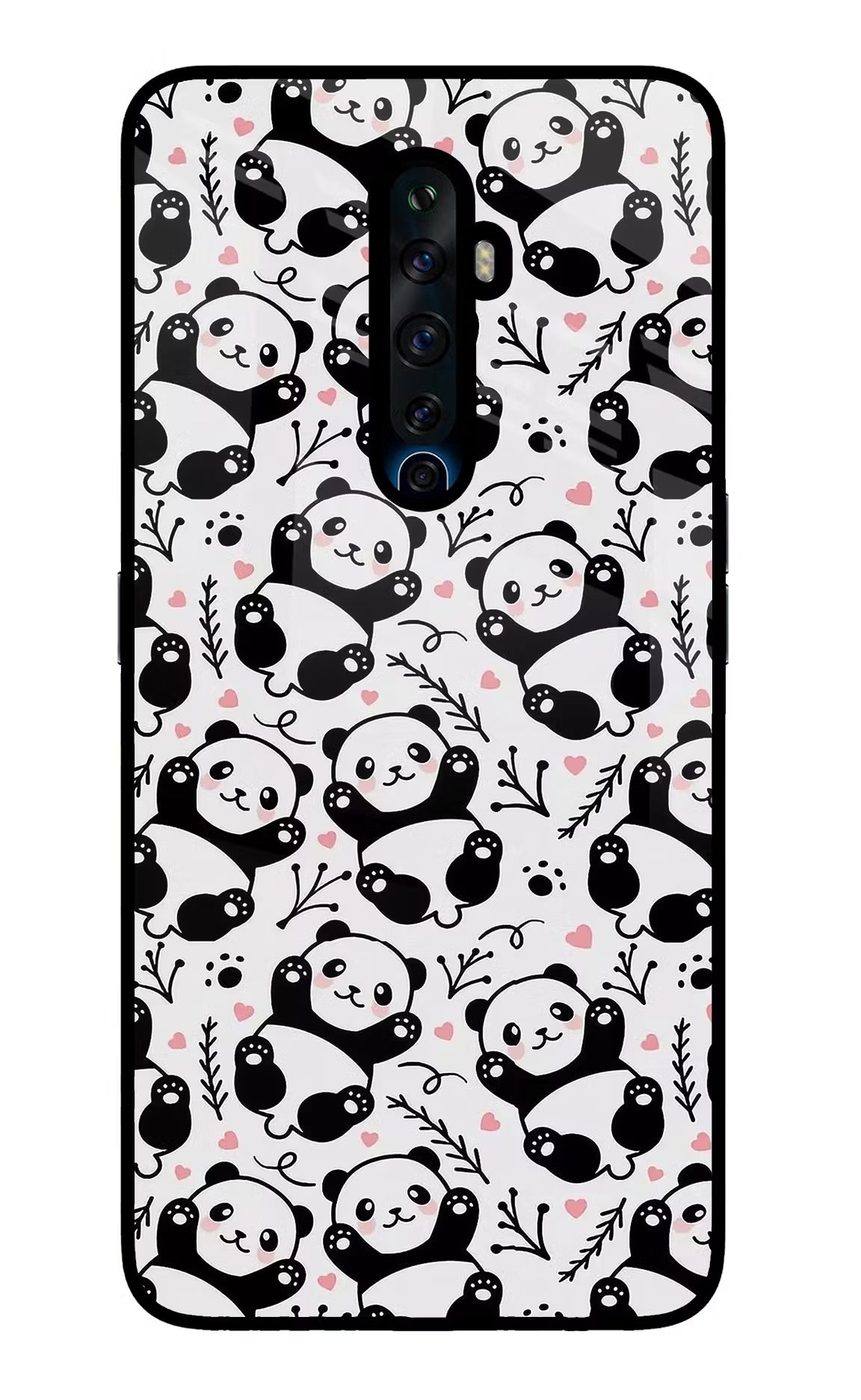 Cute Panda Oppo Reno2 Z Glass Case Back Cover by Casekaro