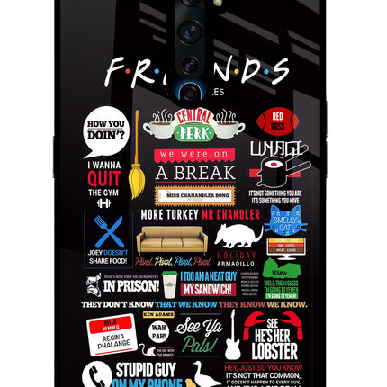 FRIENDS Oppo Reno2 Z Glass Case Back Cover by Casekaro