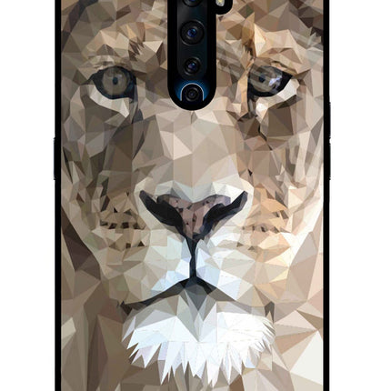 Lion Art Oppo Reno2 Z Glass Case Back Cover by Casekaro