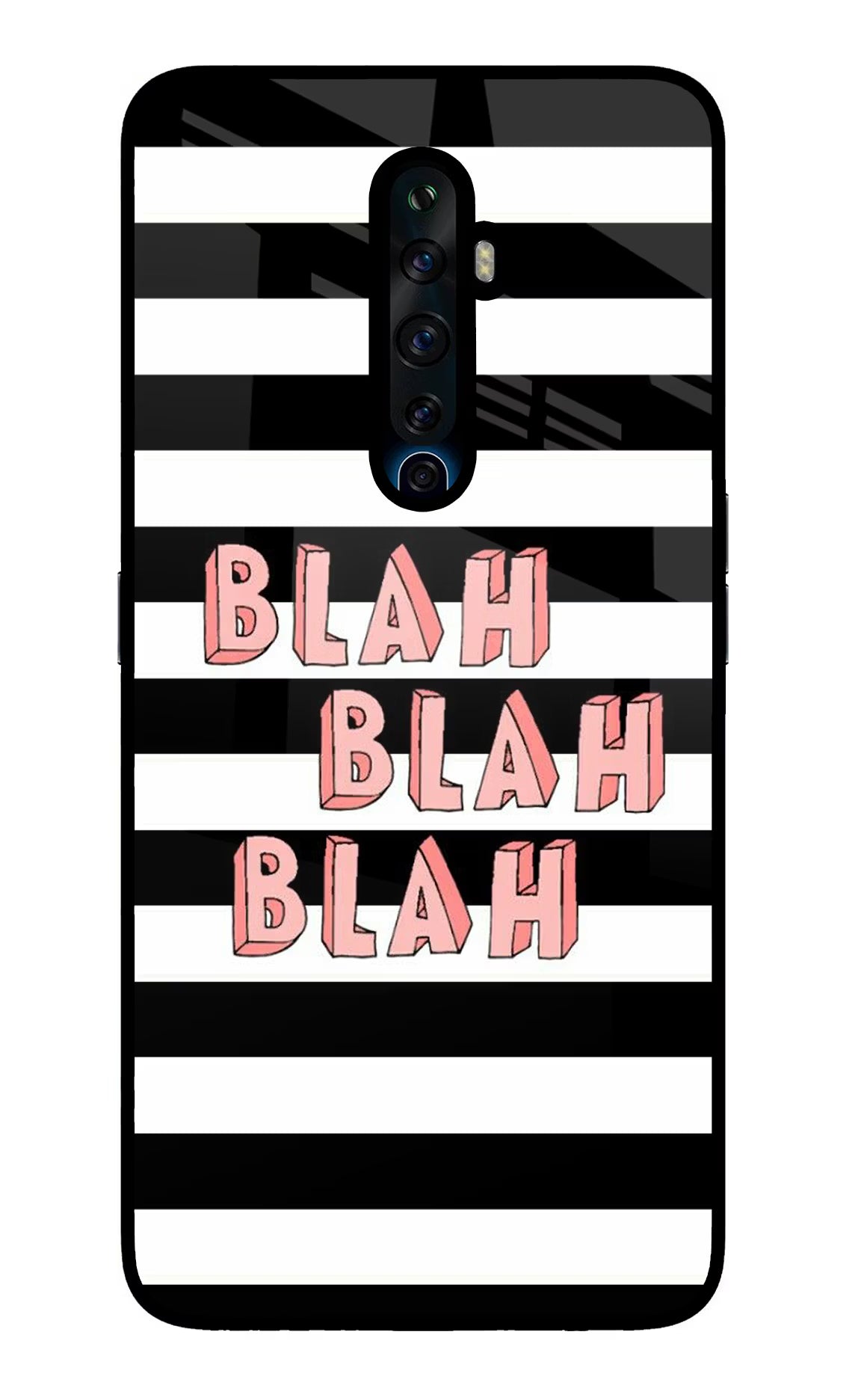 Blah Blah Blah Oppo Reno2 Z Glass Case Back Cover by Casekaro