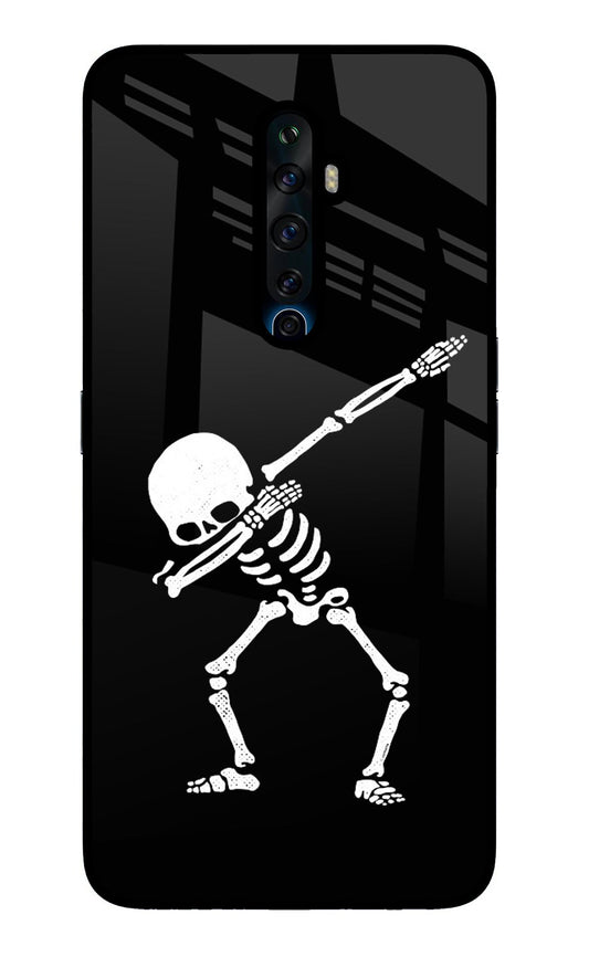 Dabbing Skeleton Art Oppo Reno2 Z Glass Case