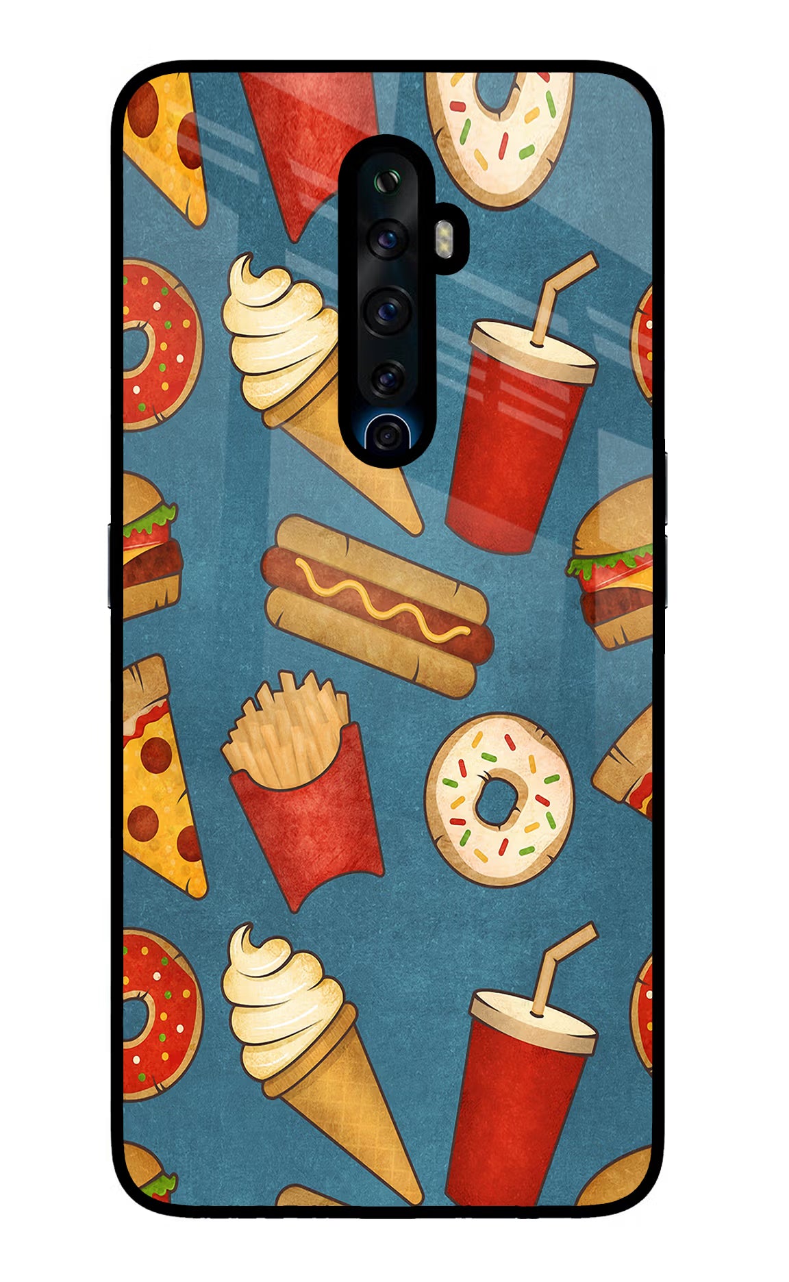 Foodie Oppo Reno2 Z Glass Case Back Cover by Casekaro