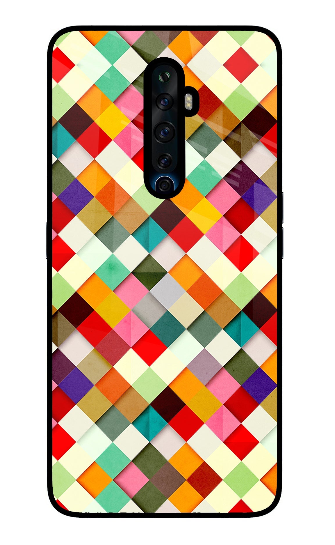 Geometric Abstract Colorful Oppo Reno2 Z Glass Case