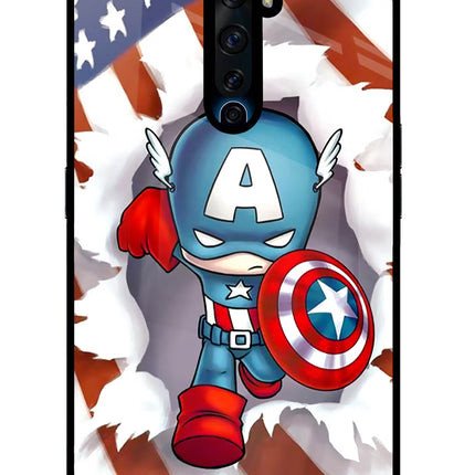 Captain America Oppo Reno2 Z Glass Case Back Cover by Casekaro