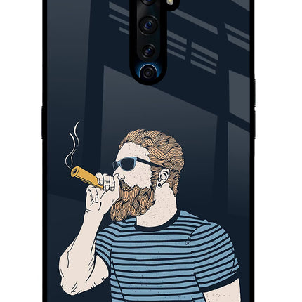 Smoking Oppo Reno2 Z Glass Case Back Cover by Casekaro